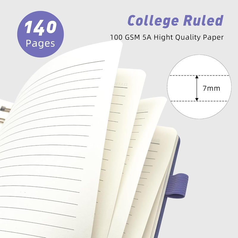 LEAGIM Lined Spiral Journal Notebook for Women & Men, College Ruled Hardcover Notebook for Work & Note Taking, Journals for Writing, 100 GSM, Business, School, 140 Pages, A5(5.8"x8.5") - Purple - Image 2